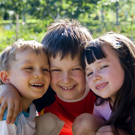 Three Kids smiling together